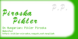 piroska pikler business card